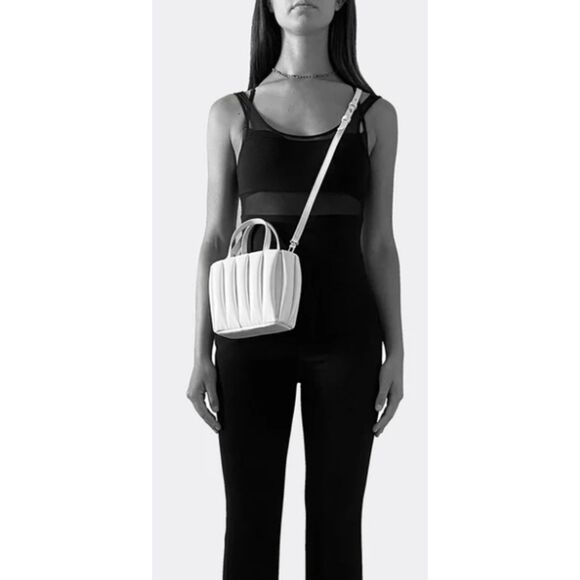 Themoirè ARIA RE-FUR MILK&BROWN Small Tote Crossbody Sherpa - Picture 2 of 5